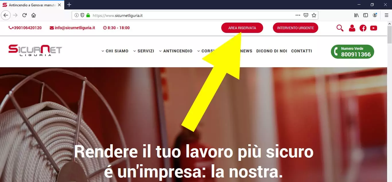 Area Riservata Clienti SicurNet Liguria