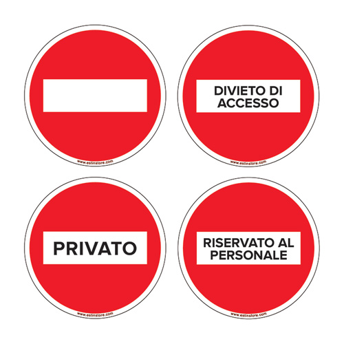 adesivo pavimento tondo 20 30 45 cm divieto di accesso stradale