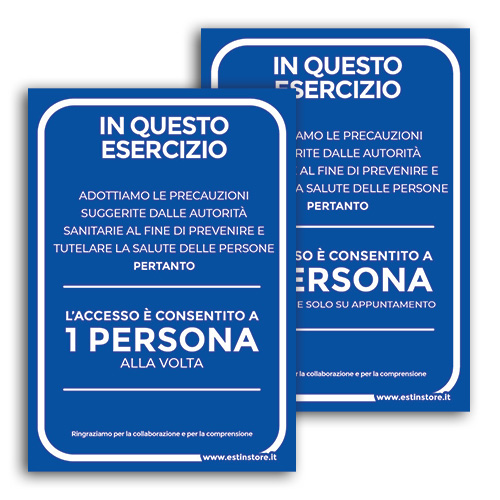 cartello forex blu accesso consentito 1 persona per volta