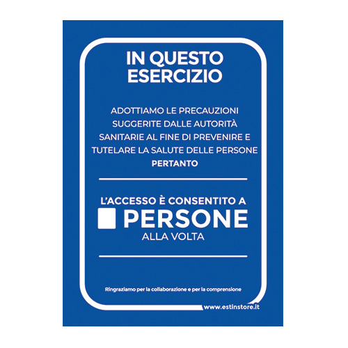 cartello forex blu accesso consentito a x persone alla volta compilabile