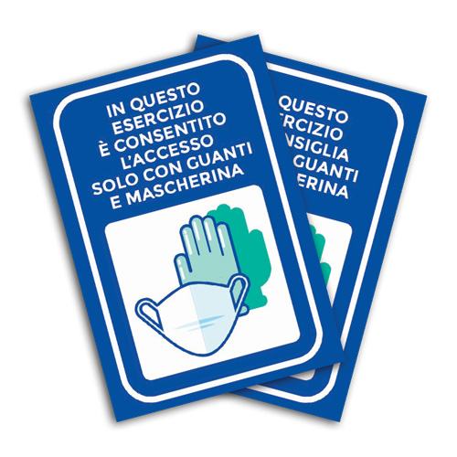 cartello forex blu uso mascherina e guanti