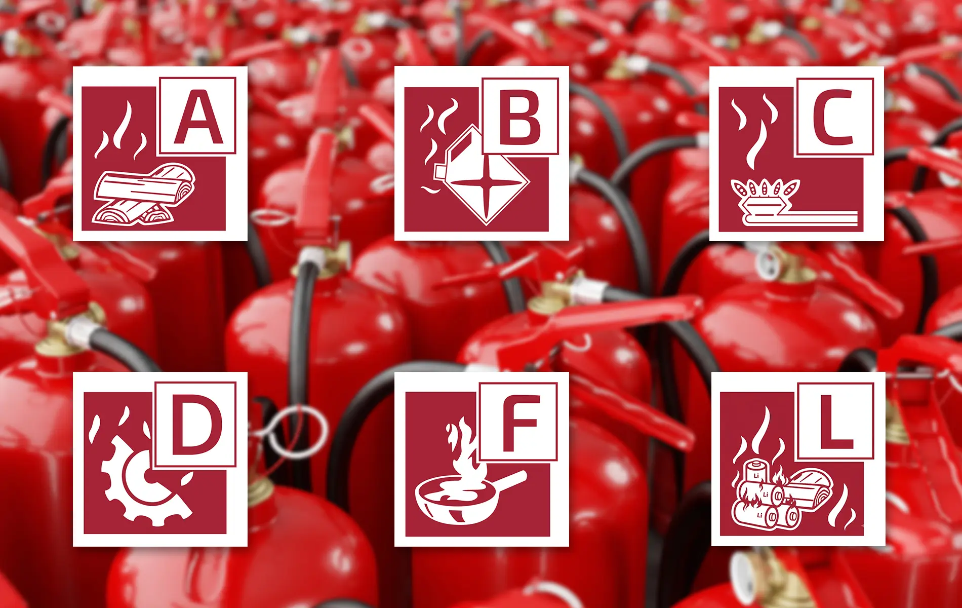 Estintori e Classi di Fuoco A-B-C-D-F-L